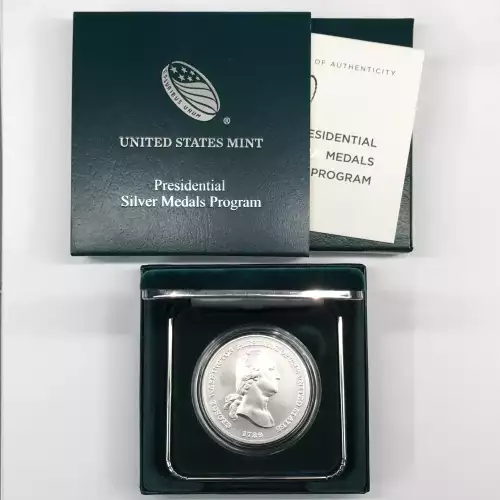 2018 George Washington Presidential 1 oz Silver Medal w US Mint OGP - Box & COA (3)