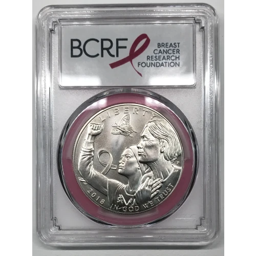 2018-P $1 Breast Cancer Awareness First Strike label (2)