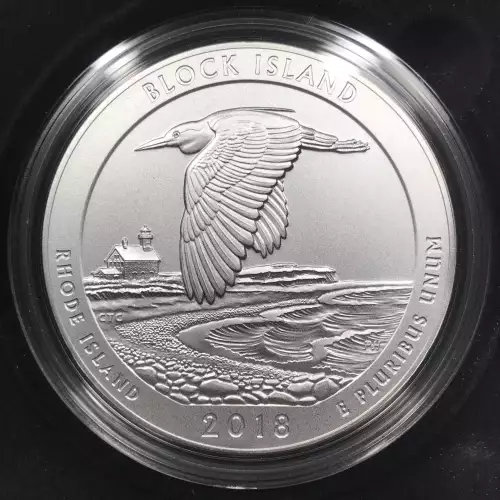 2018-P Block Island ATB 5 oz Silver Uncirculated Coin -US Mint OGP Box COA (3)