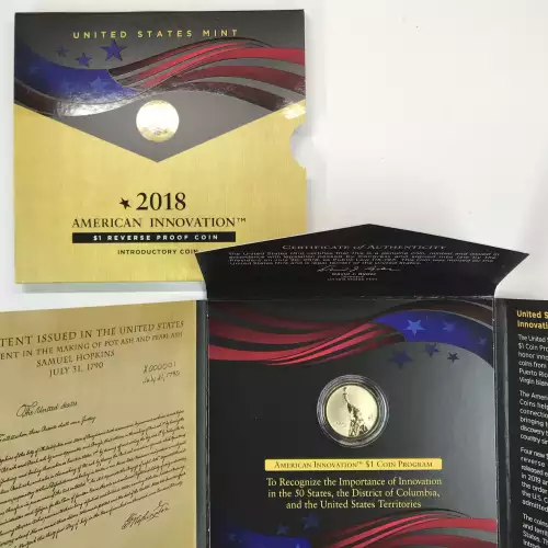 2018-S American Innovation Dollar Reverse Proof Introductory Coin w US Mint OGP