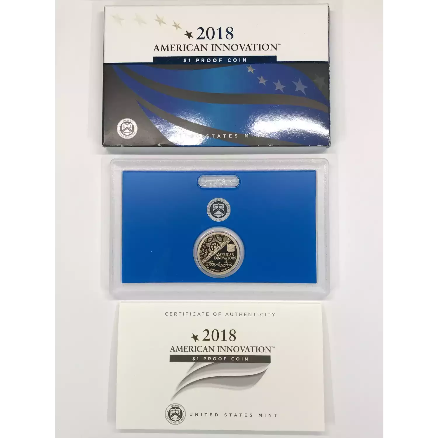 2018-S American Innovation Introductory $1 Proof Coin w US Mint OGP - Box & COA