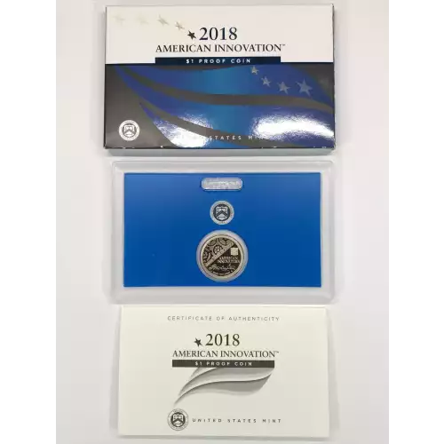 2018-S American Innovation Introductory $1 Proof Coin w US Mint OGP - Box & COA