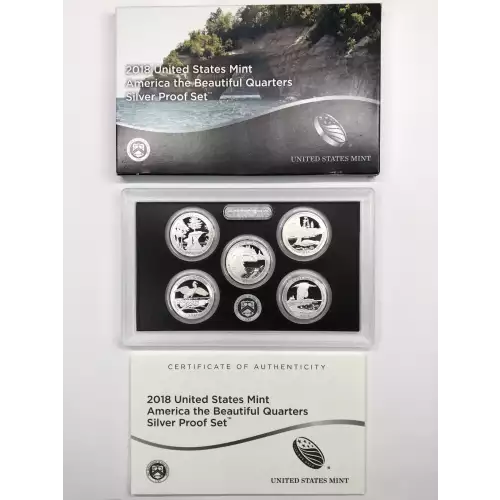 2018-S Silver Quarters Proof Set w US Mint OGP - Box & COA