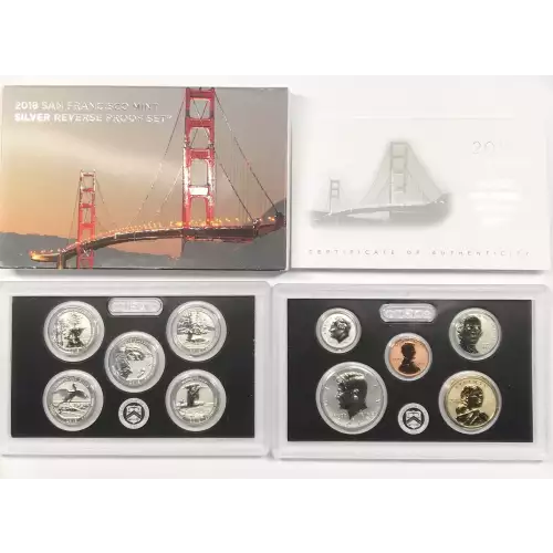 2018-S US San Francisco Mint Silver Reverse Proof Set w OGP - Box & COA