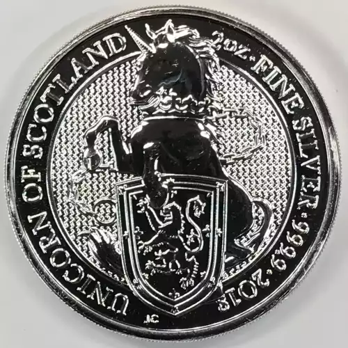2018 UK Great Britain Queen's Beasts The Unicorn of Scotland 2 oz Silver Coin (3)