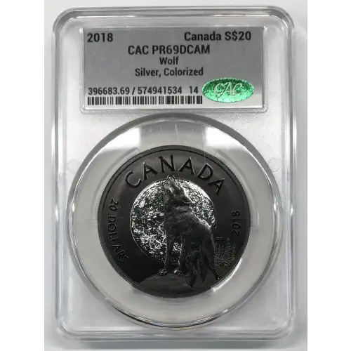 2018 Wolf Canada S$20 Silver, Colorized DCAM (Proof) (3)