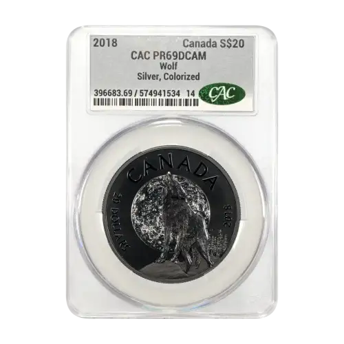 2018 Wolf Canada S$20 Silver, Colorized DCAM (Proof) (4)