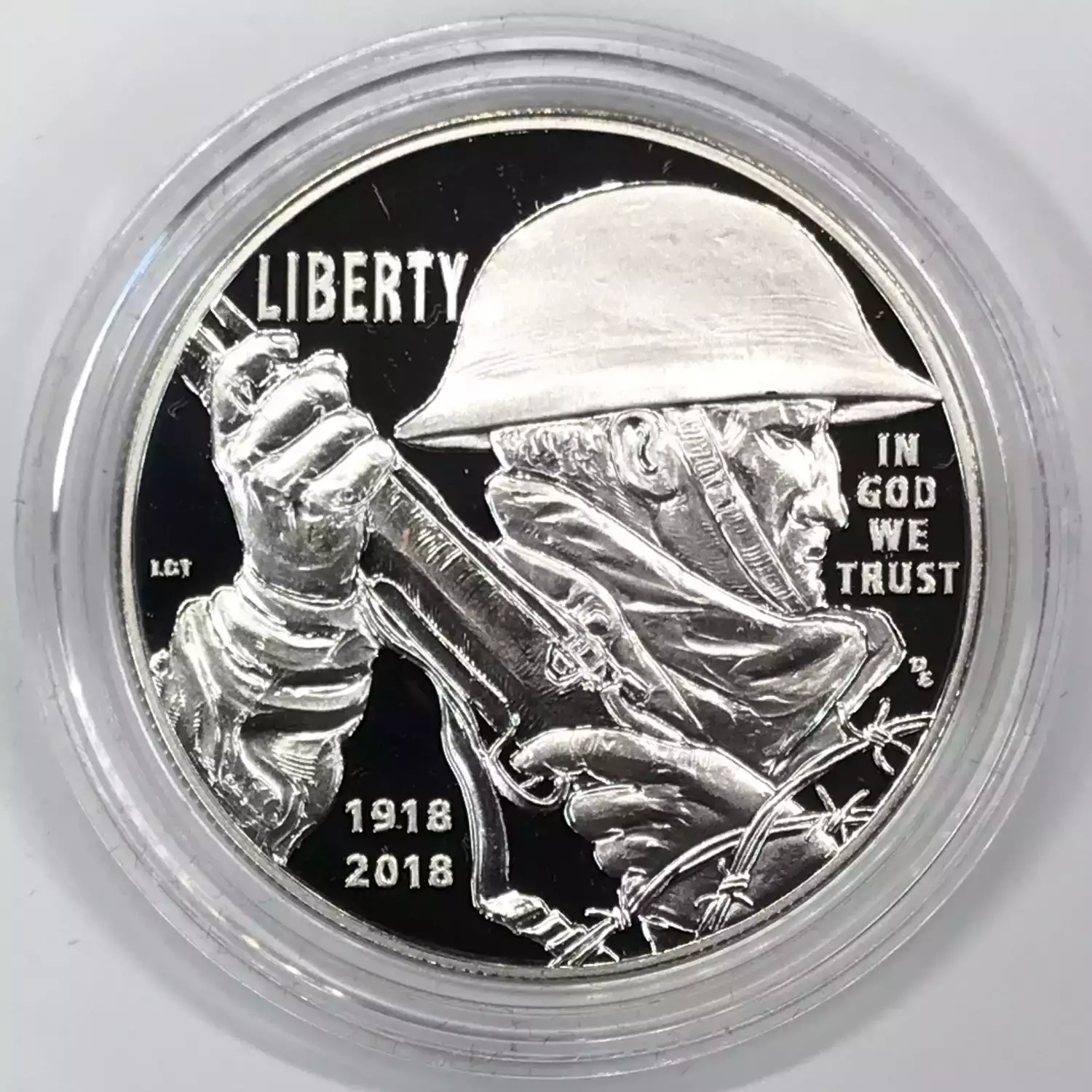 2018 World War I Centennial Silver Dollar & Marine Corps Medal Set w US Mint OGP (2)