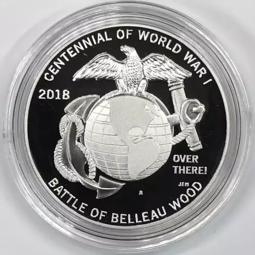 2018 World War I Centennial Silver Dollar & Marine Corps Medal Set w US Mint OGP (4)