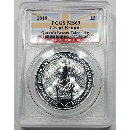2019 2 oz Silver PCGS MS-69 Great Britain Queen's Beast Falcon  generic (3)