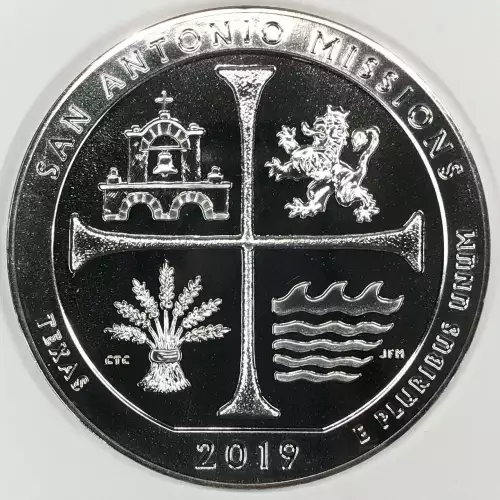 2019 5 oz Silver America the Beautiful San Antonio Missions Historical Park