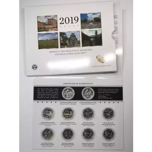 2019 America the Beautiful ATB Quarters Uncirculated 10-Coin P&D Set US Mint OGP (4)