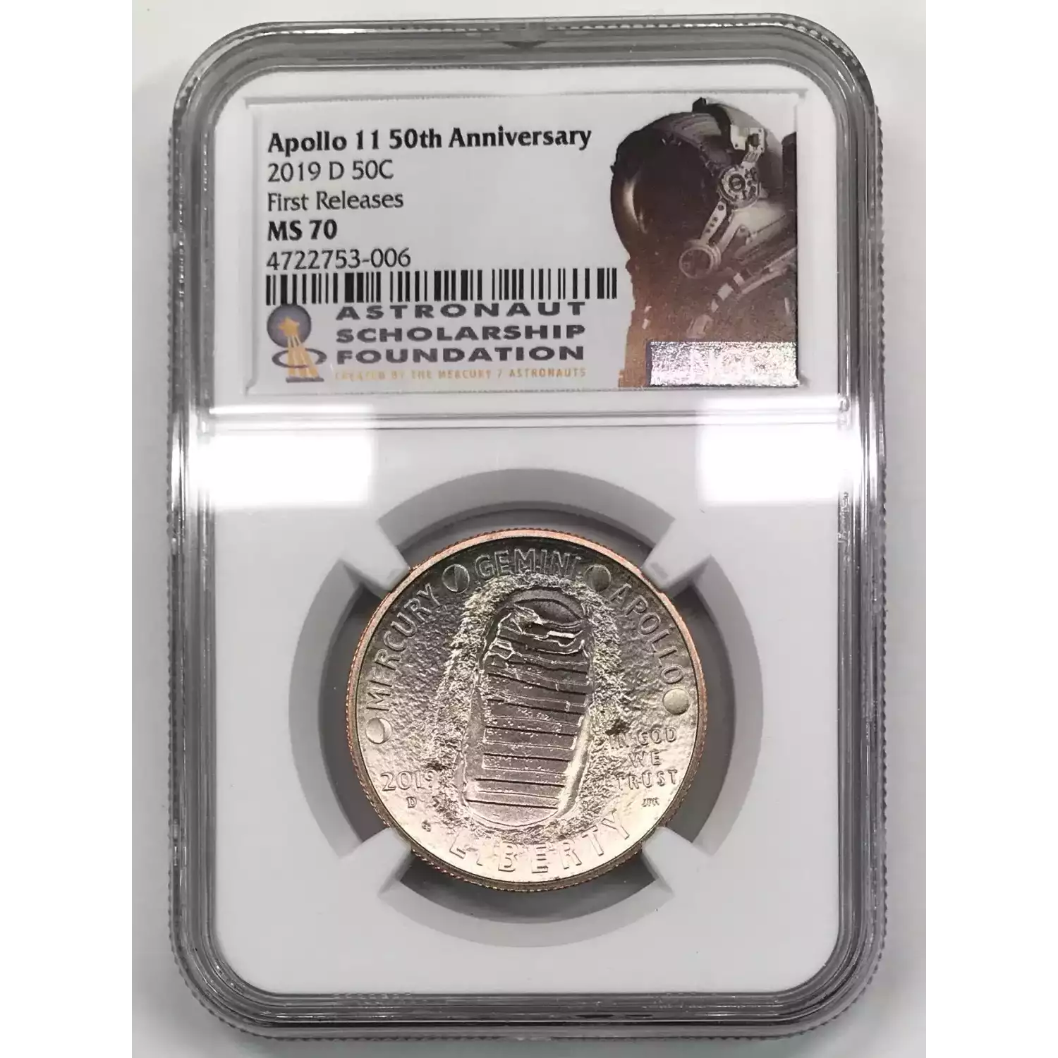2019-D Apollo 11 50th Anniversary Commemorative Clad Half Dollar NGC MS ...