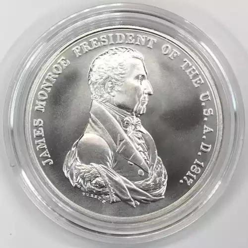2019 James Monroe Presidential 1 oz Silver Medal w US Mint OGP - Box & COA (4)
