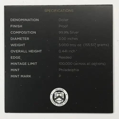 2019-P Apollo 11 50th Anniversary 5 oz Proof Silver Dollar w US Mint OGP Box COA