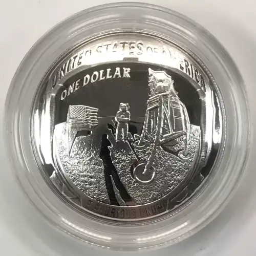 2019-P Apollo 11 50th Anniversary Proof Silver Dollar w US Mint OGP - Box & COA