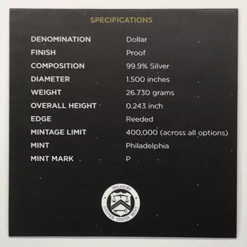 2019-P Apollo 11 50th Anniversary Proof Silver Dollar w US Mint OGP - Box & COA