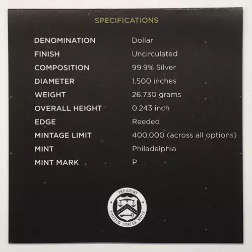 2019-P Apollo 11 50th Anniversary Uncirculated Silver Dollar US Mint OGP Box COA (4)