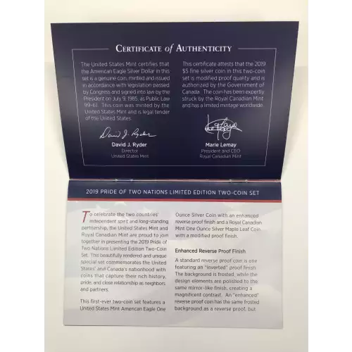 2019 Pride of Two Nations Limited Edition 2-Coin Set w OGP Box & COA - ASE & SML (11)