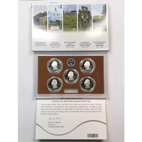 2019-S Clad Quarters Proof Set w US Mint OGP - Box & COA