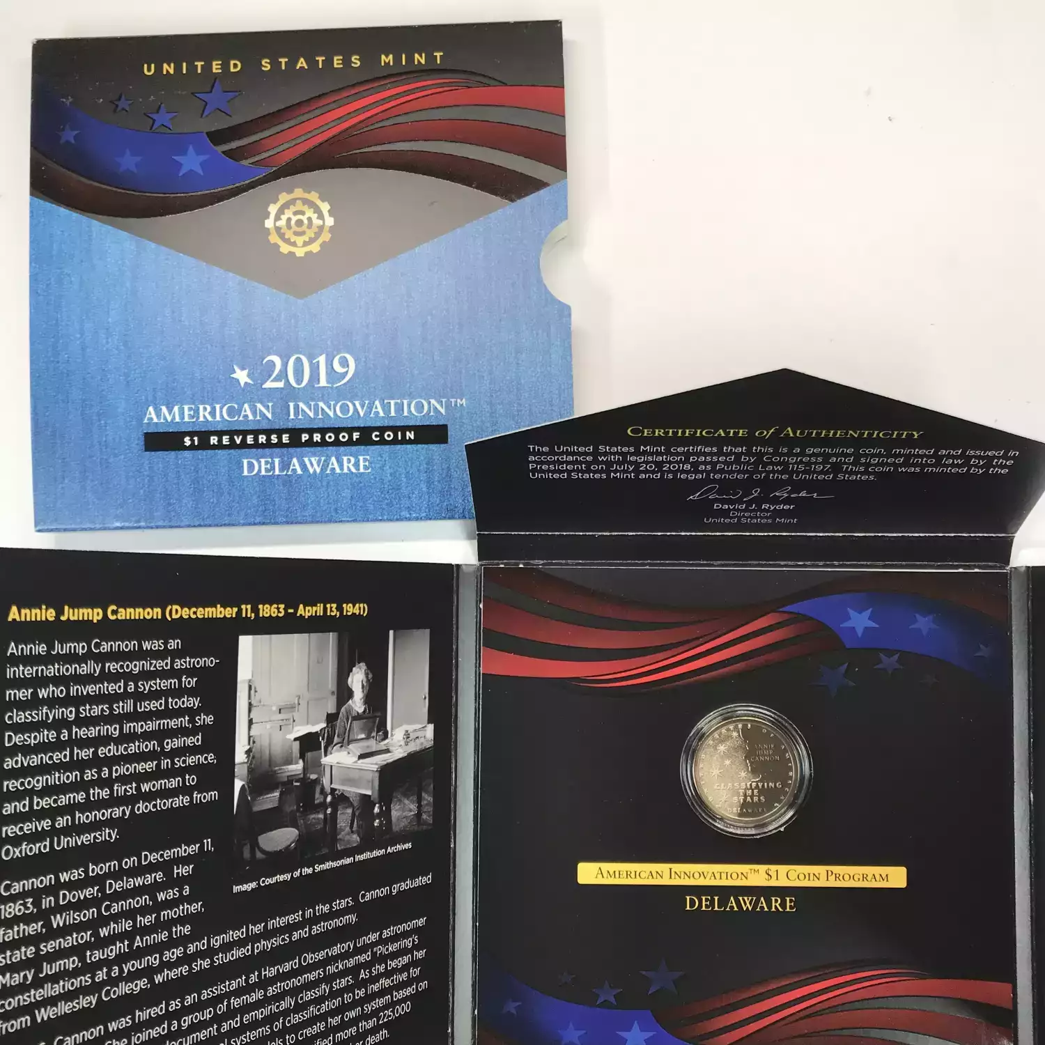 2019-S Delaware American Innovation Dollar Reverse Proof Coin w US Mint OGP [DUPLICATE for #546353] (5)