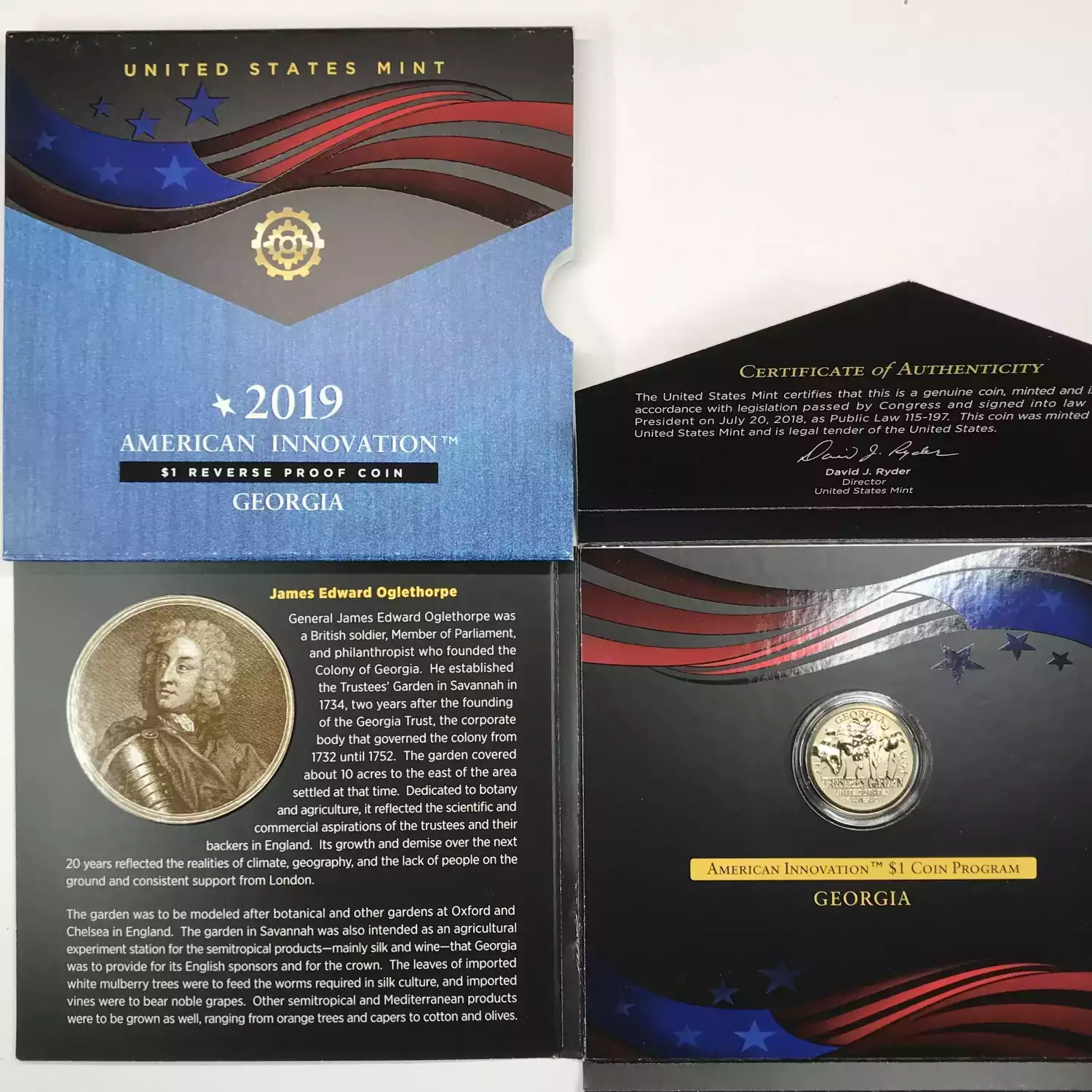 2019-S Georgia American Innovation Dollar Reverse Proof Coin w US Mint OGP