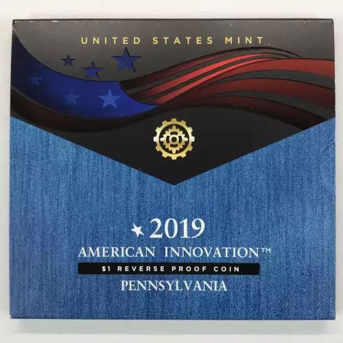 2019-S Pennsylvania American Innovation Dollar Reverse Proof Coin w US Mint OGP