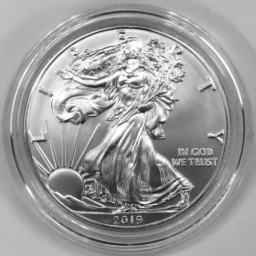 2019-W Burnished Uncirculated Silver Eagle w OGP - Box & COA (3)