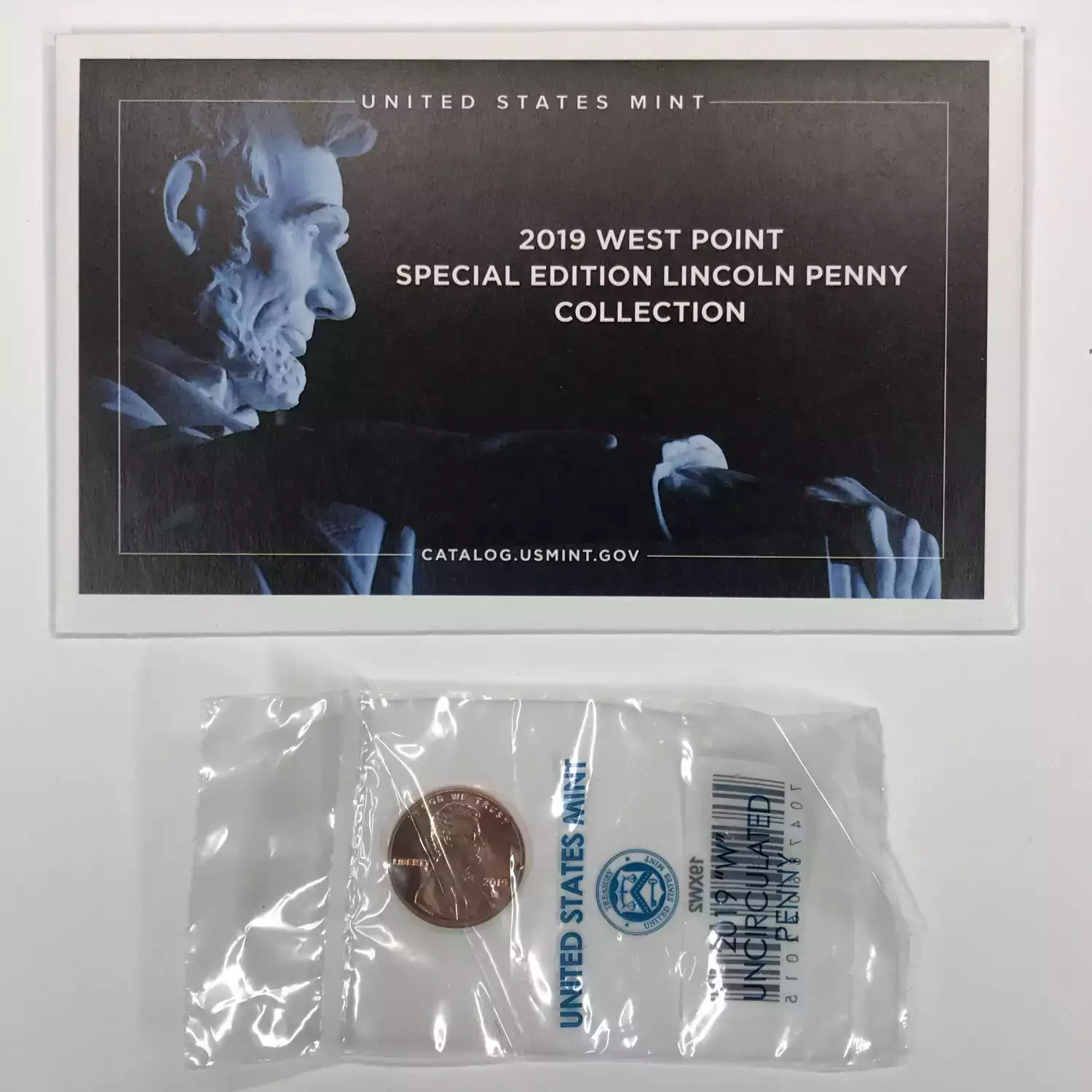 2019-W West Point Uncirculated Lincoln Shield Cent / Penny w US MINT OGP