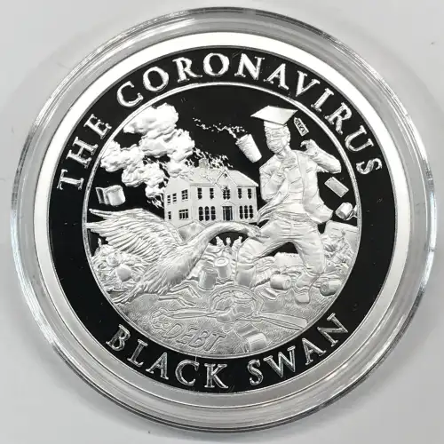 2020 Coronavirus Black Swan Silver Shield 1 oz Proof Silver Round/Medallion (4)