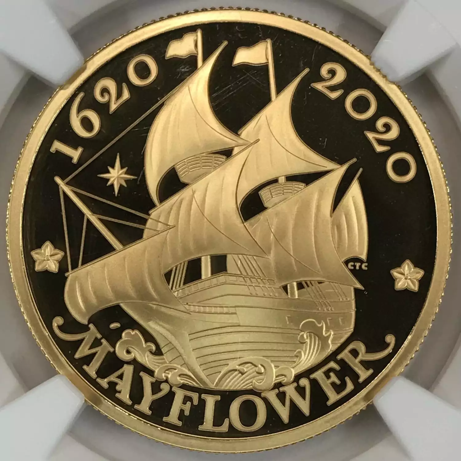 2020 One Ounce .9999 Gold-FDI Mayflower 400th Anniv. ULTRA CAMEO (3)