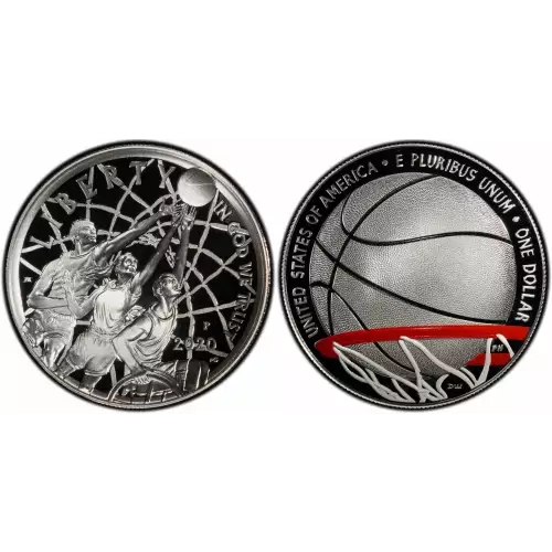 2020-P $1 Basketball Hall of Fame 1st Official Colorized U.S. Coins, DCAM (3)