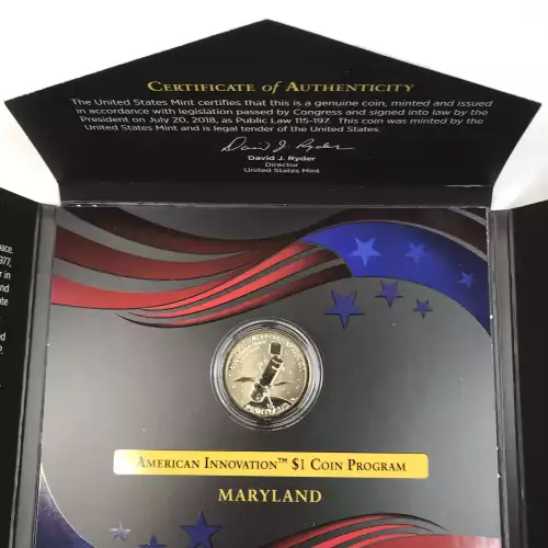 2020-S Maryland American Innovation Dollar Reverse Proof Coin w US Mint OGP (5)