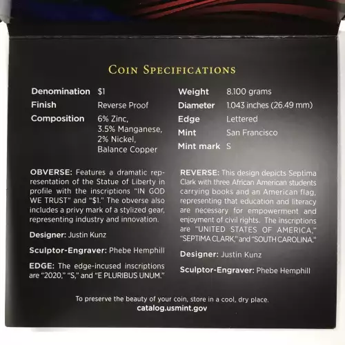 2020-S South Carolina American Innovation Dollar Reverse Proof Coin US Mint OGP (4)