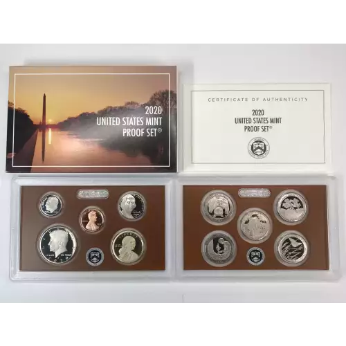2020 US Mint Proof Set w OGP - Box & COA - 10 Coin Set