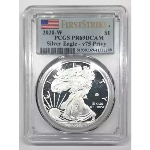 2020-W $1 Silver Eagle - v75 Privy First Strike, DCAM