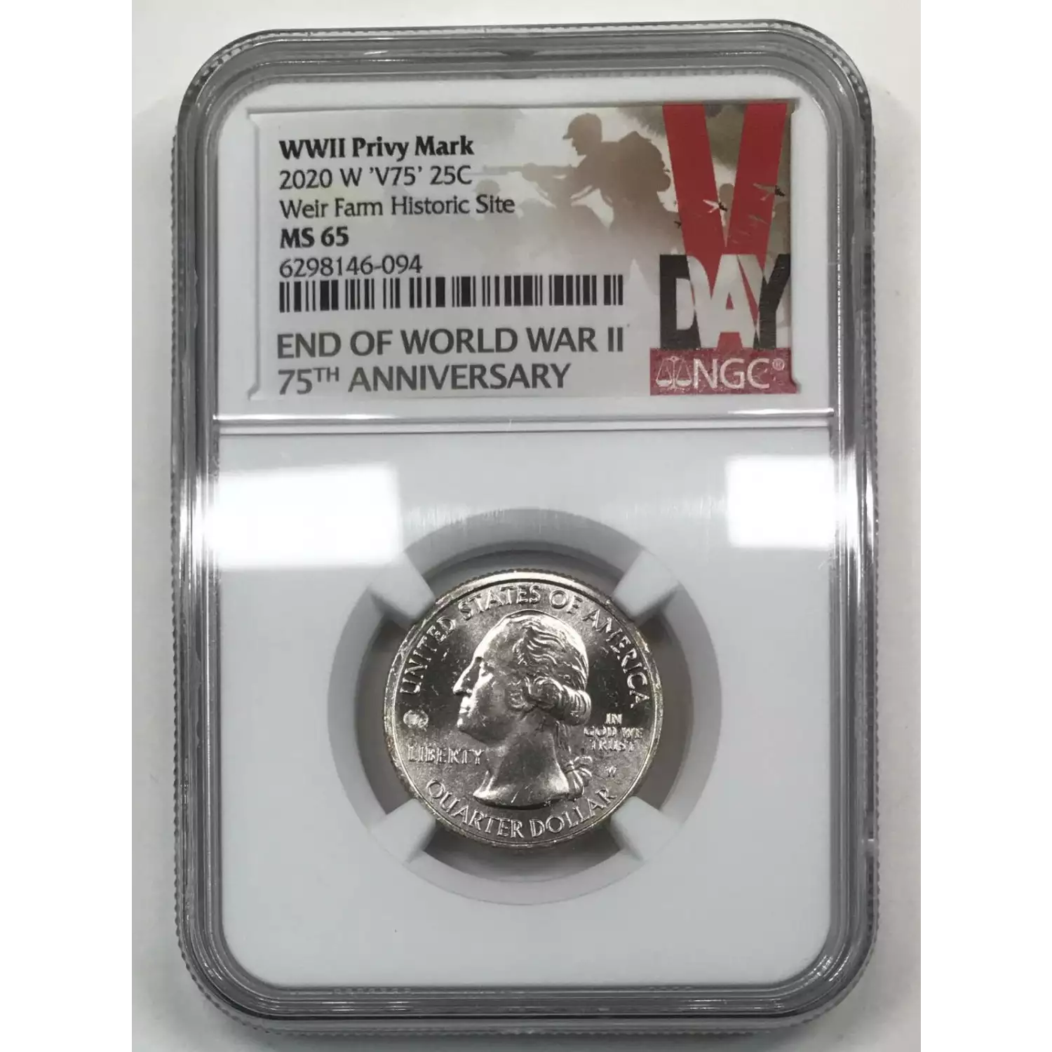 2020W ATB Quarter NGC MS65 Weir Farm Historic Site V75 WWII PRIVY