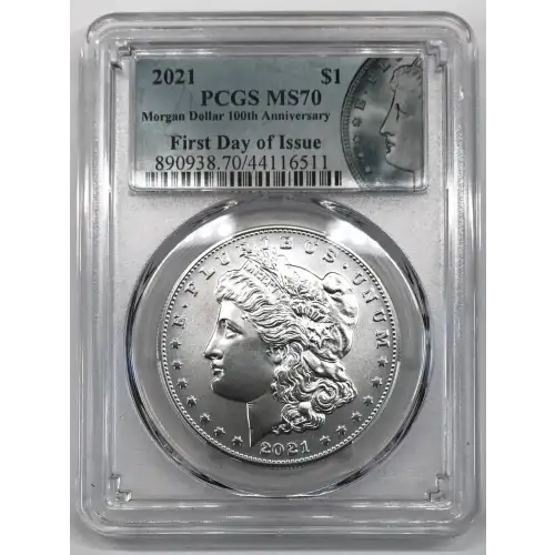 2021 $1 Morgan Dollar 100th Anniversary First Day of Issue