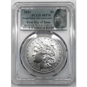 2021 $1 Morgan Dollar 100th Anniversary First Day of Issue