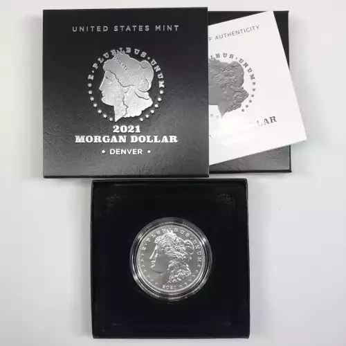 2021-D Morgan Dollar w US Mint OGP - Box & COA