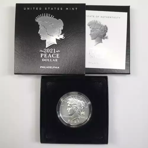 2021 Peace Dollar w US Mint OGP - Box & COA