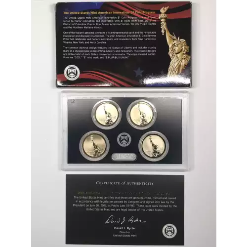 2021-S American Innovation Dollar Reverse Proof Set w US Mint OGP - Box & COA