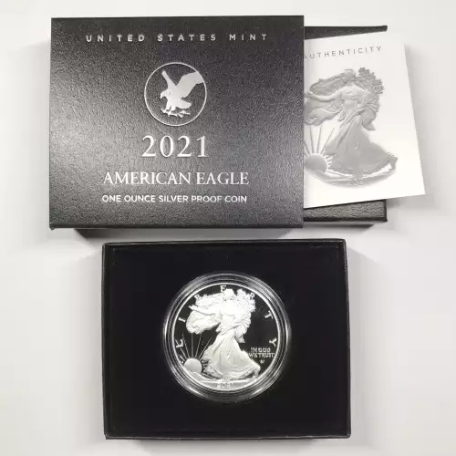 2021-S Type 2 (Eagle Landing) Proof Silver Eagle w OGP - Box & COA