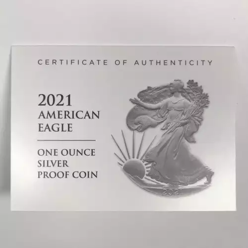 2021-S Type 2 (Eagle Landing) Proof Silver Eagle w OGP - Box & COA