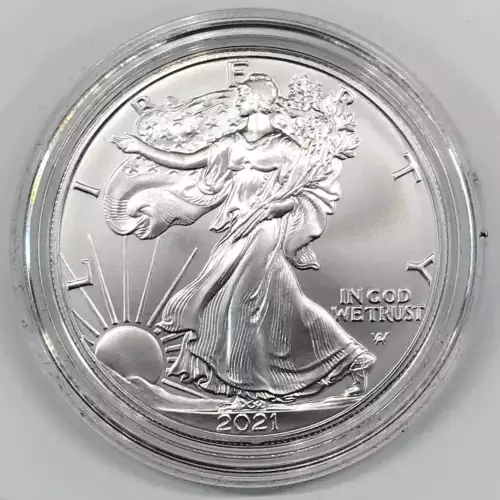 2021-W Burnished Uncirculated Silver Eagle w OGP - Box & COA (3)