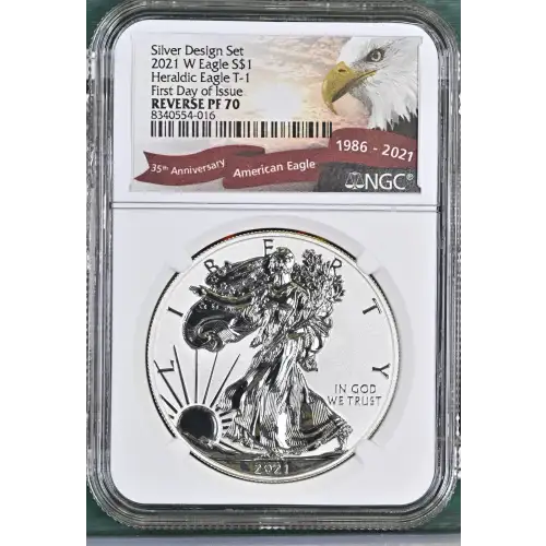 2021 W Heraldic Eagle T-1 First Day of Issue Silver Design Set (2)