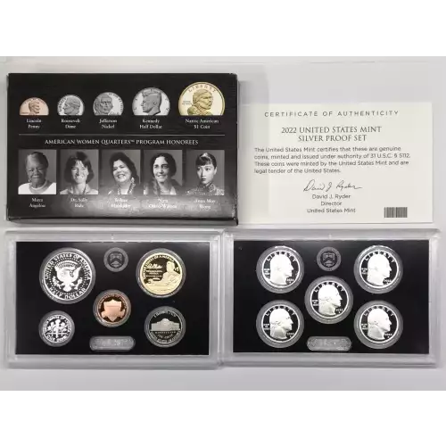 2022-S US Mint Silver Proof Set w OGP - Box & COA (4)