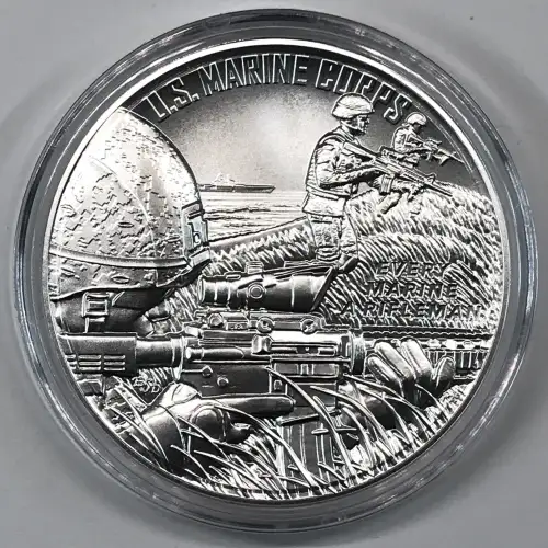 2022 US Marine Corps 2.5 oz Silver Medal w US Mint OGP - Box & COA (4)