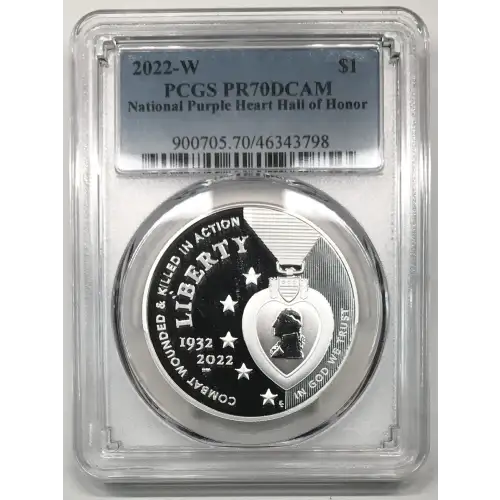 2022-W $1 National Purple Heart Hall of Honor, DCAM