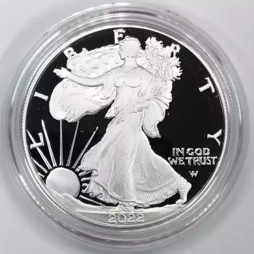 2022-W Proof Silver Eagle w OGP - Box & COA